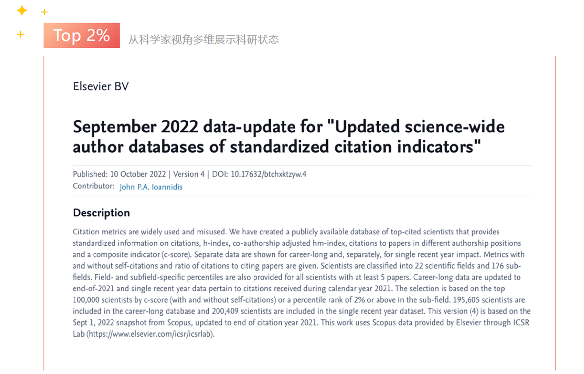 喜讯 ▏祝贺53138太阳集团（中国）有限公司官网首席科学家温维佳教授入选全球前2%顶尖科学家榜单